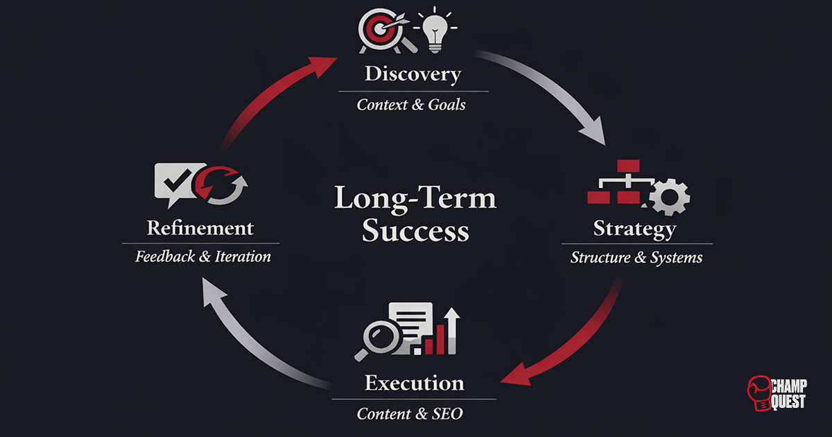 Process cycle for success, powered by ChampQuest.